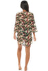 V-NECK BELL SLEEVE TUNIC - CHEVRON PRINT